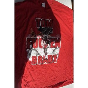 Tom Brady Graphic T-Shirt Red Sports Fan Apparel Size XL